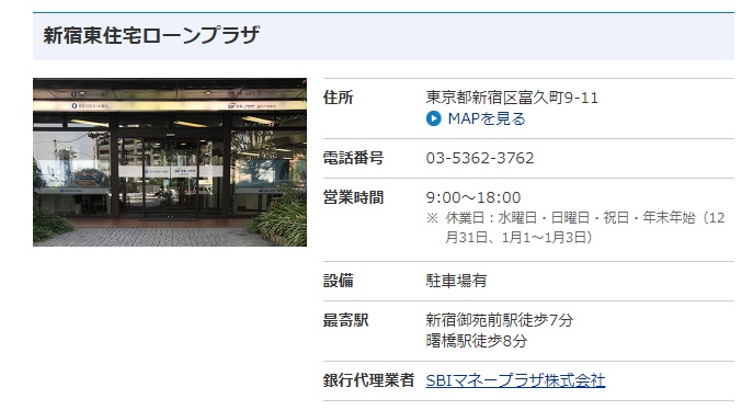 SBIマネープラザの新宿東住宅ローンプラザ