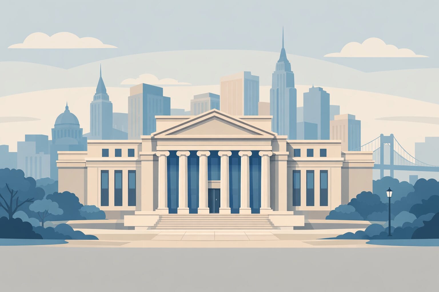 アメリカの中央銀行をイメージしたイラスト