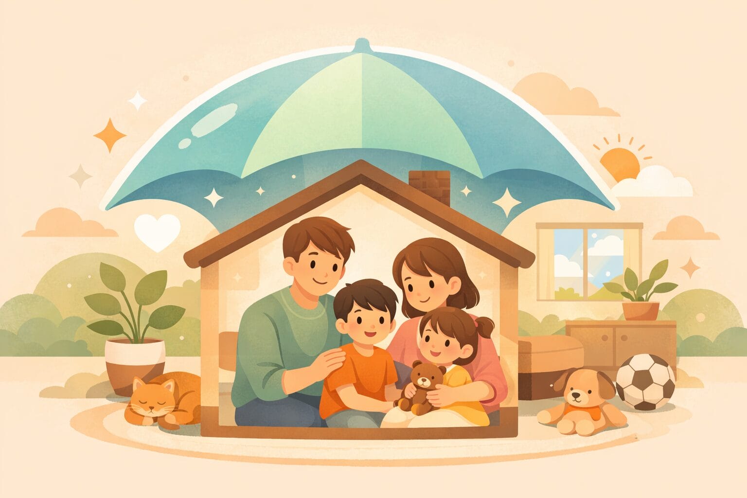 家族と住まいを守る疾病保障付き住宅ローンのイメージ