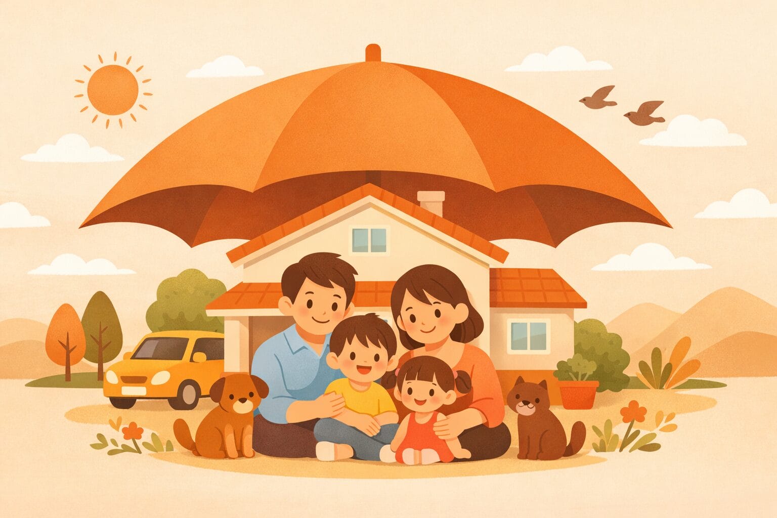 住宅ローンの団信で家族を守るイメージ