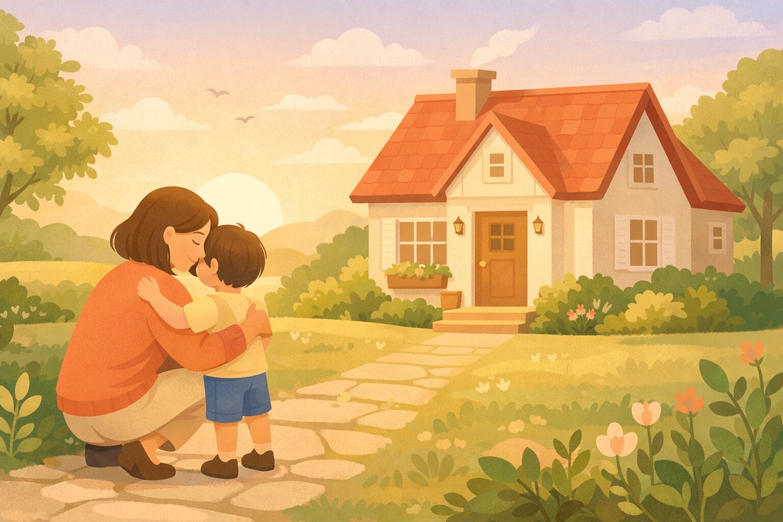 離婚後の住まいと家族の暮らしをイメージしたイラスト