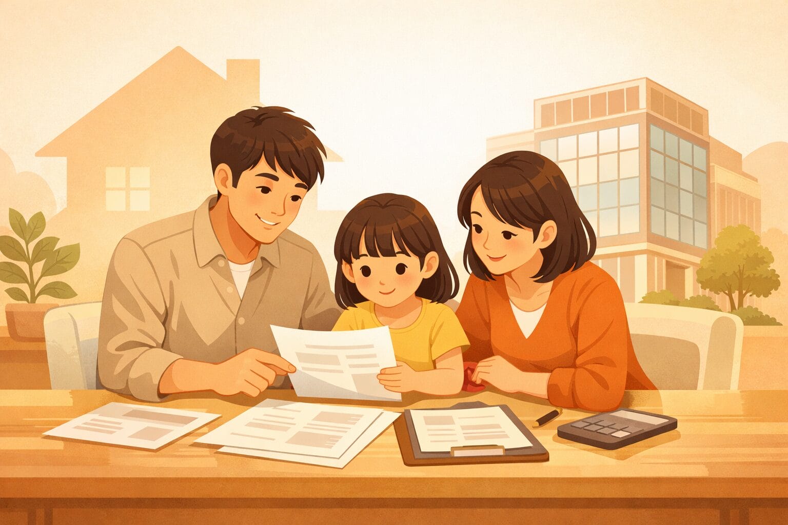 りそな銀行の住宅ローンを家族で検討するイメージ