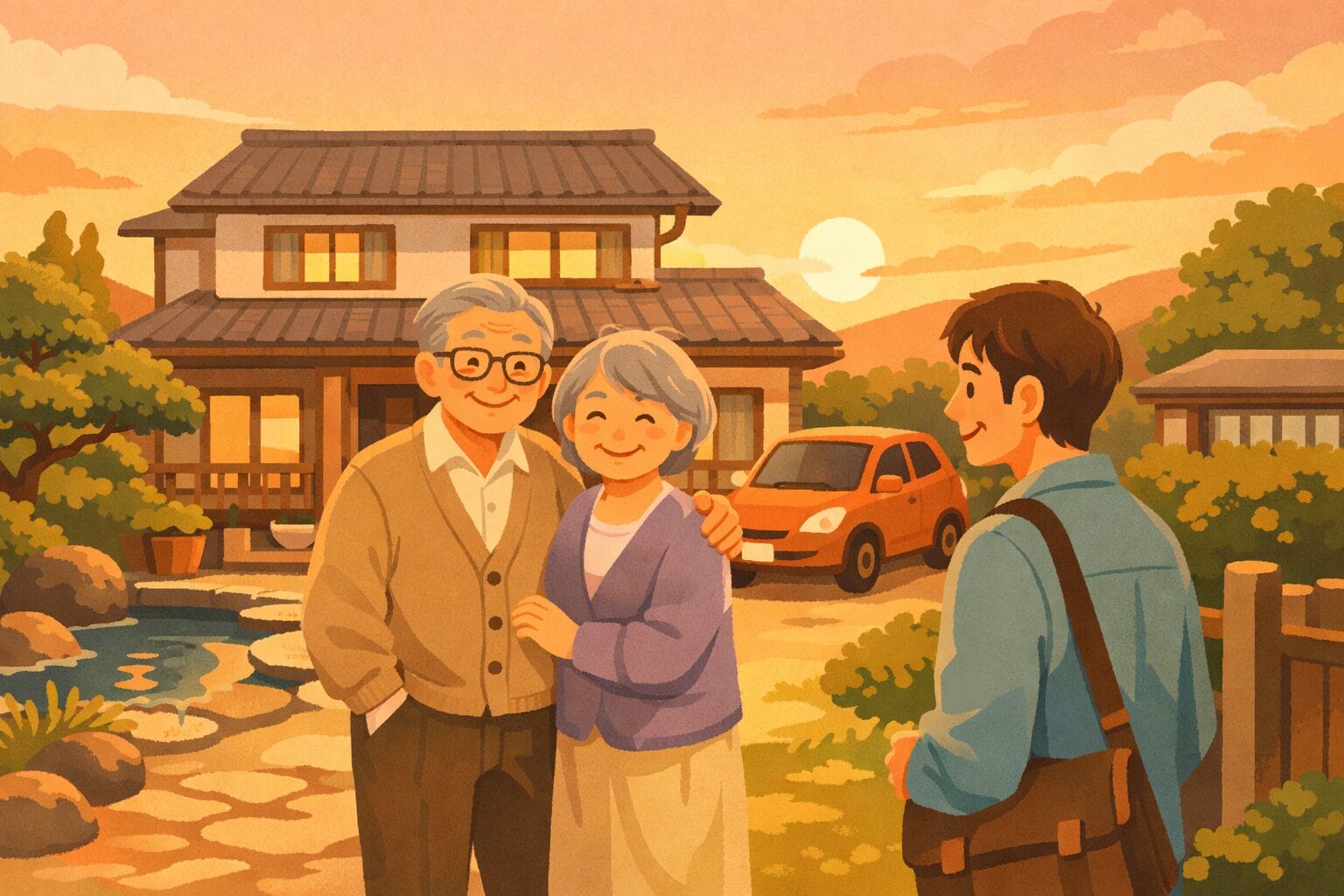 自宅に住み続けながら老後資金を考える夫婦のイメージ