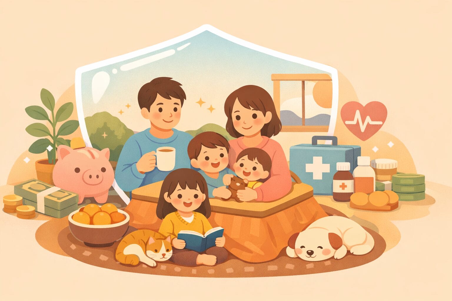がん保障付き住宅ローンで家族の暮らしを守るイメージ