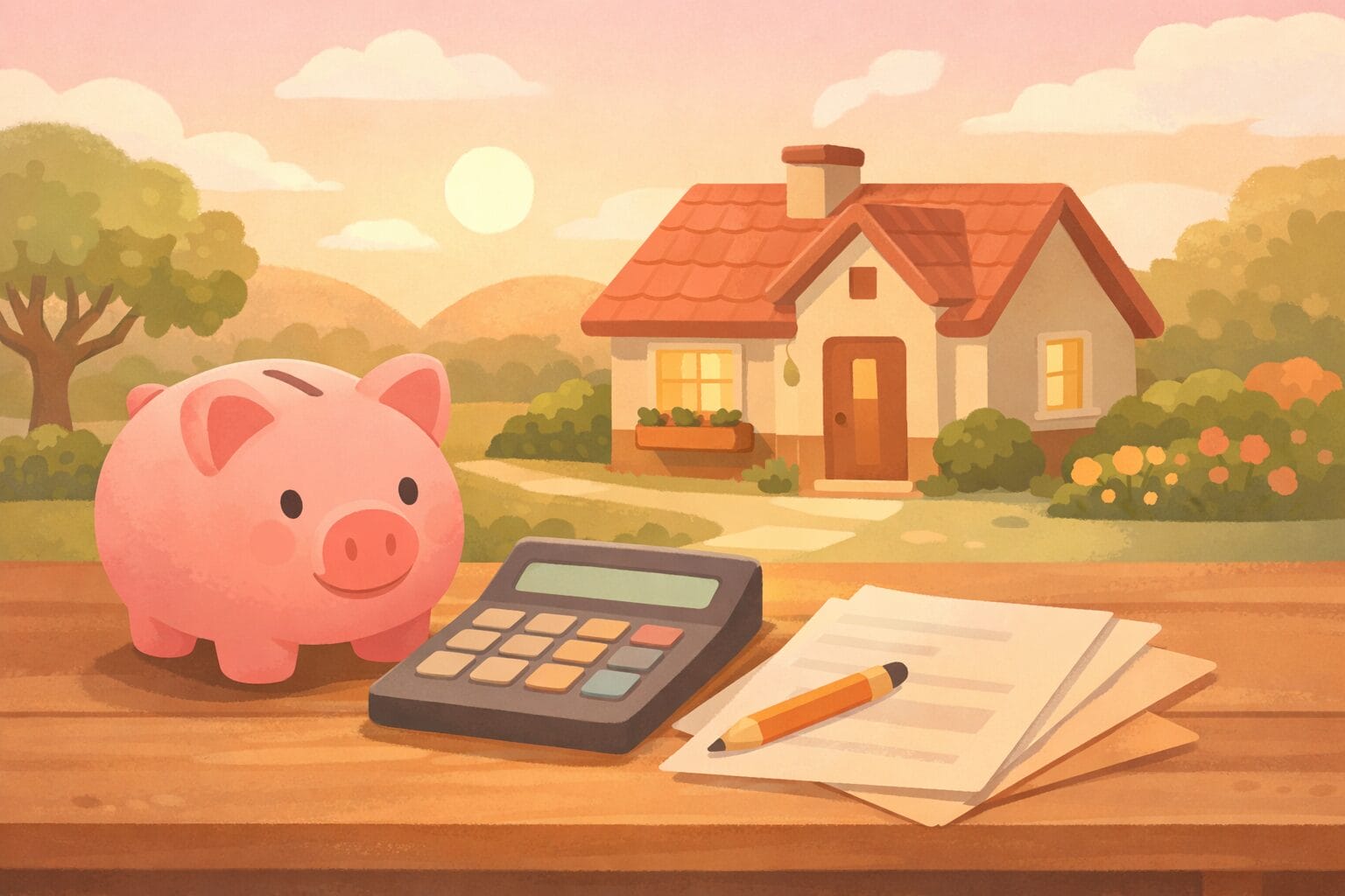 少ない年収から無理なくマイホームを計画するイメージ