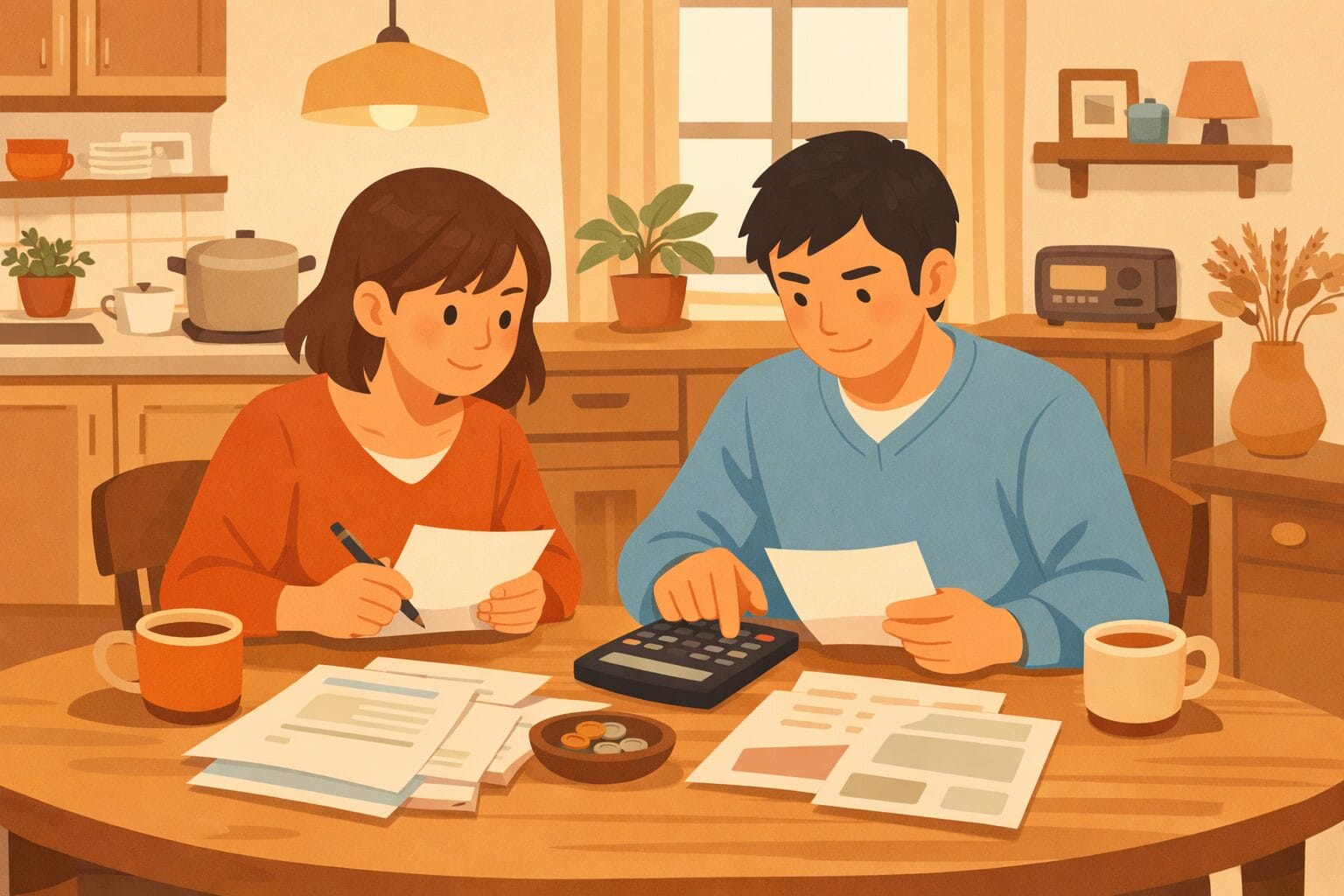 住宅ローンの返済ルールを家族で確認するイメージ