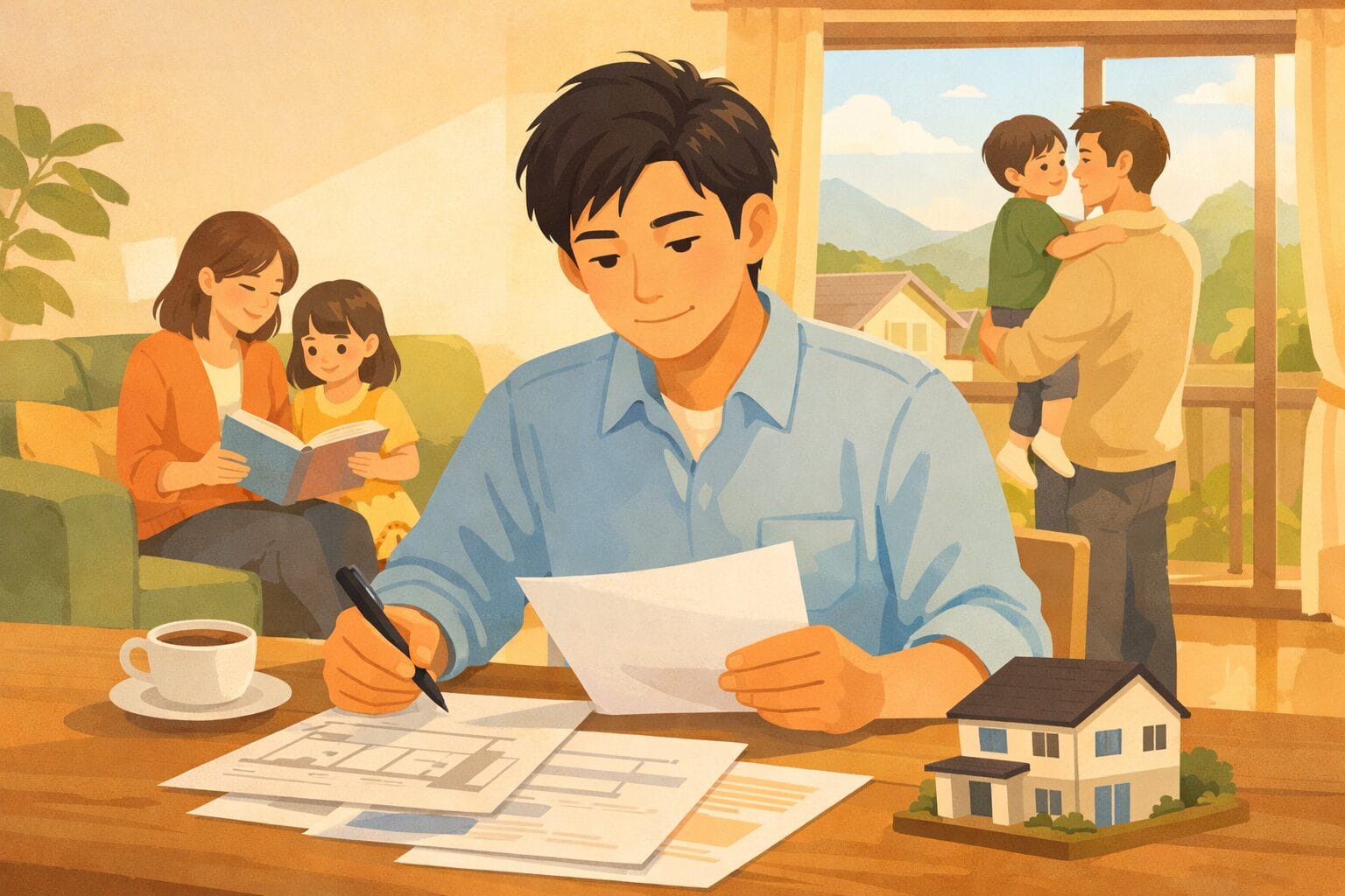 契約社員として働きながらマイホーム購入を検討するイメージ